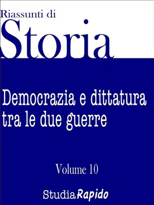 cover image of Riassunti di storia--Volume 10